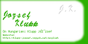 jozsef klupp business card